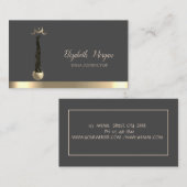 Carte De Visite Instructeur de Yoga Silhouette Femmes Lune Or (Devant / Derrière)