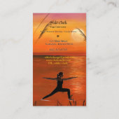Carte De Visite Instructeur de Yoga Silhouette Pose coucher de sol (Dos)