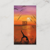 Carte De Visite Instructeur de Yoga Silhouette Pose coucher de sol (Devant)