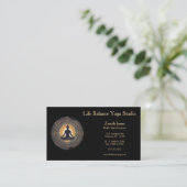 Carte De Visite Instructeur de Yoga Studio Gold et Black (Debout devant)