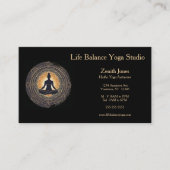 Carte De Visite Instructeur de Yoga Studio Gold et Black (Devant)