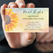 Carte De Visite Instructeur de Yoga Studio Sunflower