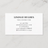 Carte De Visite Instructeur de yoga Tournesol (Dos)