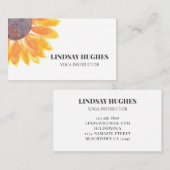 Carte De Visite Instructeur de yoga Tournesol (Devant / Derrière)