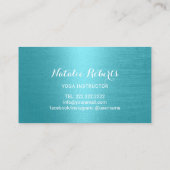 Carte De Visite Instructeur de yoga Typographie Turquoise moderne (Dos)