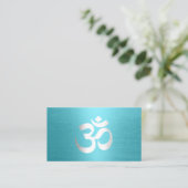Carte De Visite Instructeur de yoga Typographie Turquoise moderne (Debout devant)