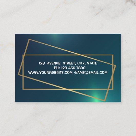 Carte De Visite Instructeur de Yoga Vert or simple et élégant (Dos)