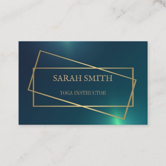 Carte De Visite Instructeur de Yoga Vert or simple et élégant (Devant)