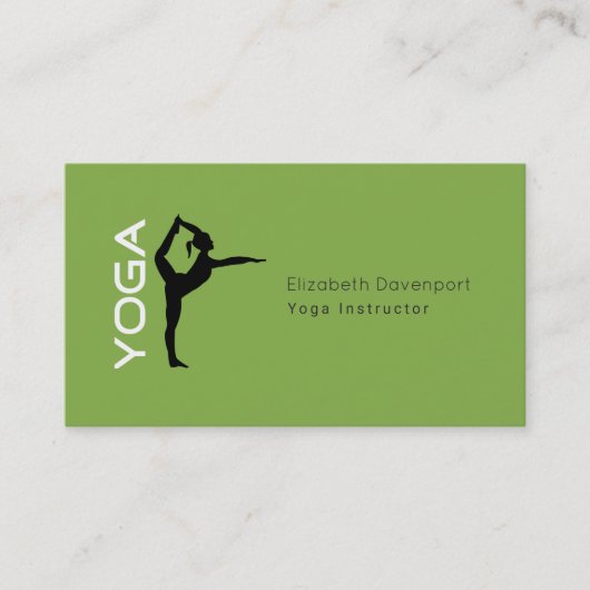 Carte De Visite Instructeur de Yoga Yoga Pose Silhouette sur le do (Devant)