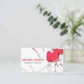 Carte De Visite Instructeur d'entraîneur de hockey sur glace Red C (Debout devant)