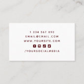 Carte De Visite Instructeur d'entraîneur de hockey sur glace Red C (Dos)