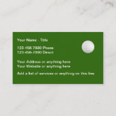 Carte De Visite Instructeur d'entraîneur de thème de golf (Dos)