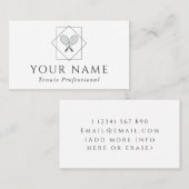 Carte De Visite Instructeur d'entraîneur professionnel de tennis C (Devant / Derrière)