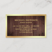 Carte De Visite Instructeur d'équitation Rustic Wood Gold Foil (Dos)