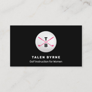 Carte De Visite Instructeur d'or féminin Pro Crossed Gold Clubs