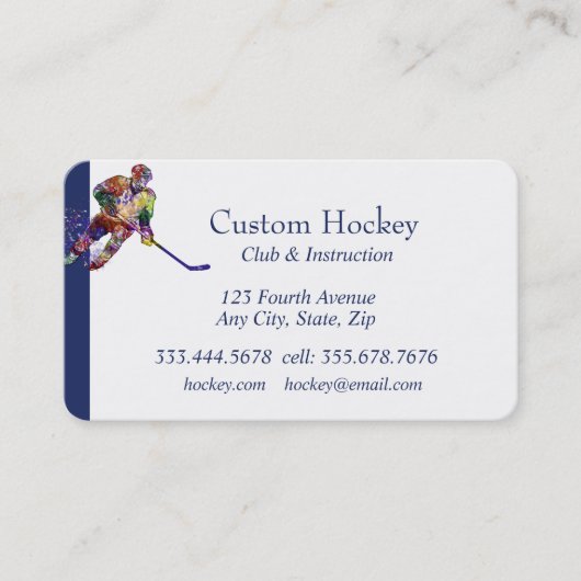 Carte de visite instructeur du club de hockey sur  (Devant)