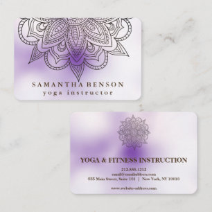 Carte De Visite Instructeur élégant de yoga de logo de fleur de