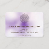 Carte De Visite Instructeur élégant de yoga de logo de fleur de (Dos)