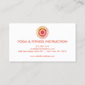 Carte De Visite Instructeur élégant de yoga de logo de fleur de (Dos)