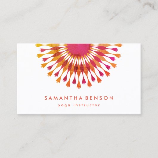 Carte De Visite Instructeur élégant de yoga de logo de fleur de (Devant)