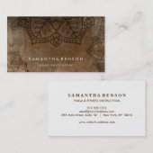 Carte De Visite Instructeur élégant de yoga de logo de fleur de (Devant / Derrière)