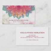Carte De Visite Instructeur élégant de yoga de logo de mandala de (Devant / Derrière)