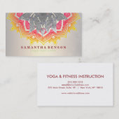 Carte De Visite Instructeur élégant de yoga de logo de mandala de (Devant / Derrière)