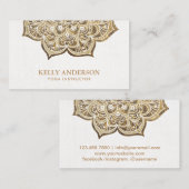 Carte De Visite Instructeur élégant de yoga de mandala de Lotus (Devant / Derrière)