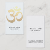 Carte De Visite Instructeur élégant de yoga de symbole de (Devant / Derrière)