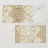 Carte De Visite Instructeur floral de yoga de boho de toile de (Devant / Derrière)