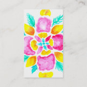 Carte De Visite Instructeur floral de yoga de mandala d'aquarelle (Dos)