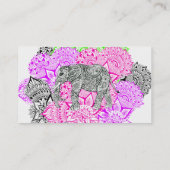 Carte De Visite Instructeur floral de yoga de mandala d'éléphant (Dos)