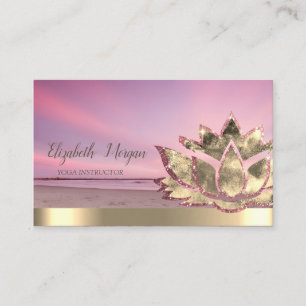 Carte De Visite Instructeur Gold Lotus Flower Beach