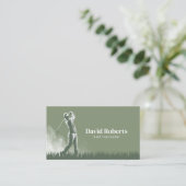 Carte De Visite Instructeur Golf Swing Coach Sage Green (Debout devant)