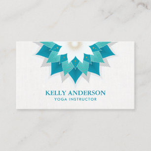Carte De Visite Instructeur Lotus turquoise de yoga floral