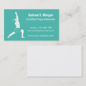 Carte De Visite Instructeur masculin Relaxant Yoga Vert (Devant / Derrière)