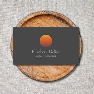 Carte De Visite Instructeur minimaliste de Yoga circulaire gris fo