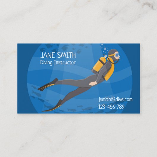 Carte De Visite Instructeur plongée sous-marine (Devant)