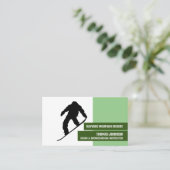 Carte De Visite Instructeur Pro Snowboarder, Skier & Snowboarder (Debout devant)