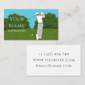 Carte De Visite Instructeur professionnel de golf entraîneur Golfe (Devant / Derrière)