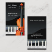 Carte De Visite Instructeur professionnel de piano et de musique d (Devant / Derrière)