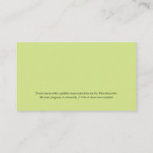 Carte De Visite Instructeur professionnel de tennis | Coach | Form (Dos)