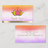 Carte De Visite Instructeur professionnel de yoga Lotus (Devant / Derrière)
