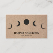 Carte De Visite Instructeur professionnel de yoga Lune noire (Devant)