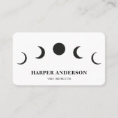 Carte De Visite Instructeur professionnel de yoga Lune noire (Devant)