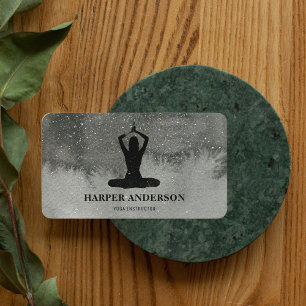 Carte De Visite Instructeur professionnel de Yoga noir aquarelle