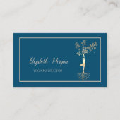 Carte De Visite Instructeur professionnel de yoga, Silhouette Gold (Devant)