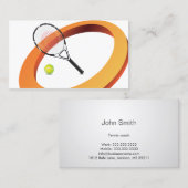 Carte De Visite Instructeur professionnel d'entraîneur de tennis (Devant / Derrière)