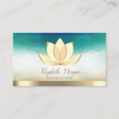Carte De Visite Instructeur professionnel Elegant Yoga Gold Lotus (Devant)