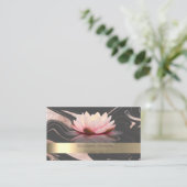 Carte De Visite Instructeur professionnel Lotus Gold Stripe Yoga (Debout devant)